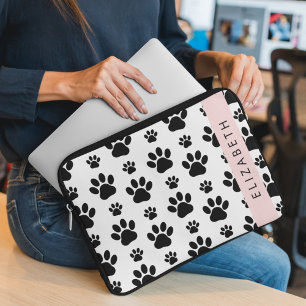 Housse Pour Ordinateur Portable Motif mâle, Patrouilles de chien, Noir et Blanc, V
