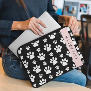 Housse Pour Ordinateur Portable Motif mâle, Patrouilles de chien, Noir et Blanc, V