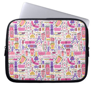 Housse Pour Ordinateur Portable Motif mignon de manucure de griffonnage
