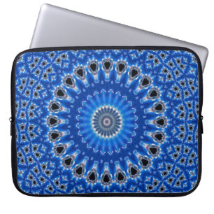 Housse Pour Ordinateur Portable Motif moderne design géométrique bleu gris noir