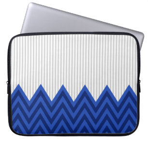 Housse Pour Ordinateur Portable Motif moderne Royal Blue Chevron Gris Gris Gris