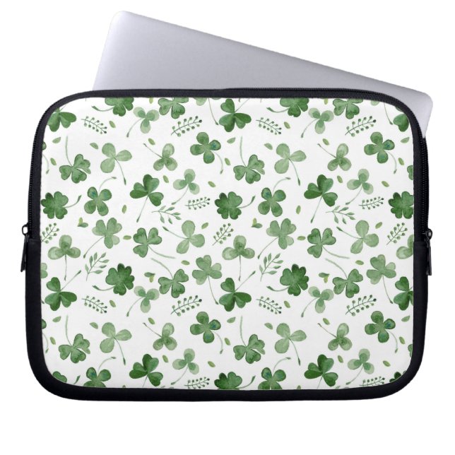 Housse Pour Ordinateur Portable Motif mou de shamrock d'aquarelle (Devant)