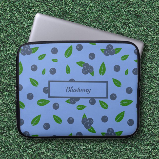 Housse pour Ordinateur Portable motif Myrtilles (Blueberry pattern laptop sleeve)