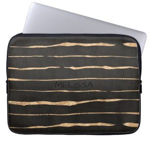 Housse Pour Ordinateur Portable Motif or couleur gris foncé et Rose