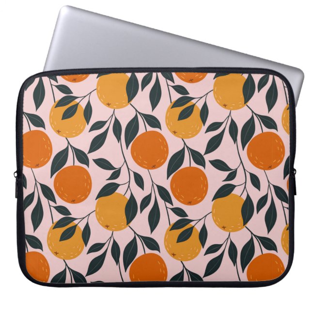 Housse Pour Ordinateur Portable Motif orange coloré sans couture. motif orange.  (Devant)