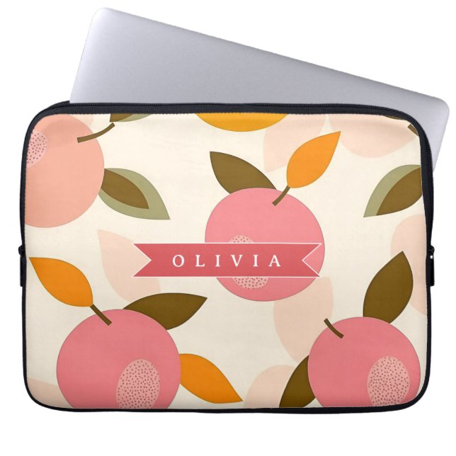 Housse Pour Ordinateur Portable Motif personnalisé de pêche Mignon été rétro (Devant)