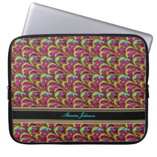 Housse Pour Ordinateur Portable Motif Psychédélique rose Aqua Tablet/Carnet