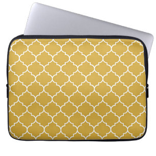 Housse Pour Ordinateur Portable Motif Quatrefoil Or
