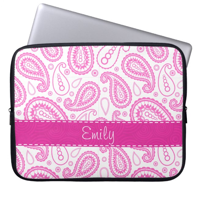 Housse Pour Ordinateur Portable Motif rose de Paisley (Devant)