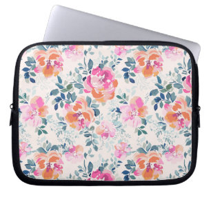 Housse Pour Ordinateur Portable Motif rose et Turquoise