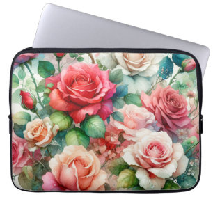 Housse Pour Ordinateur Portable Motif Rose Fantaisiste