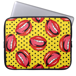 Housse Pour Ordinateur Portable Motif sans couture avec badge de caricature avec l