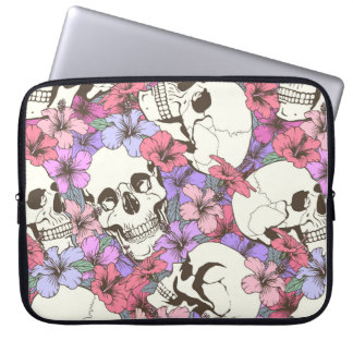 Housse Pour Ordinateur Portable Motif sans couture avec crânes trouver des fleurs