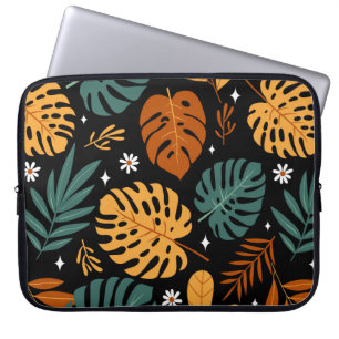 Housse Pour Ordinateur Portable Motif sans couture avec différents feuilles tropic