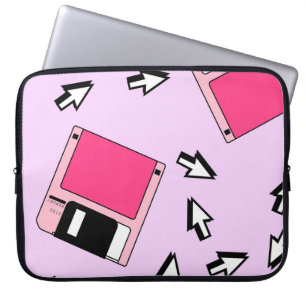 Housse Pour Ordinateur Portable Motif sans couture avec disquette colorée en vapo