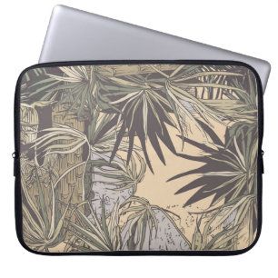 Housse Pour Ordinateur Portable Motif sans couture avec feuilles de palme, motif l