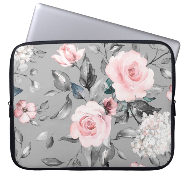 Housse Pour Ordinateur Portable Motif sans couture avec fleurs de printemps et feu (Devant)