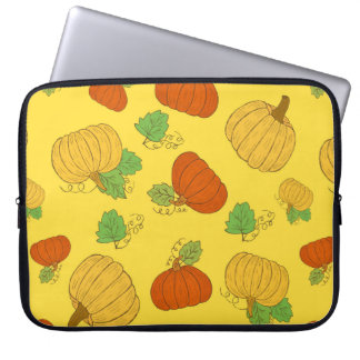 Housse Pour Ordinateur Portable Motif sans couture citrouille. Brosse à griffes à 