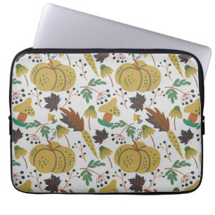 Housse Pour Ordinateur Portable Motif sans couture de citrouilles et de carottes t