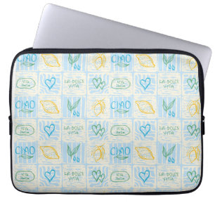 Housse Pour Ordinateur Portable Motif sans couture de style Amalfi décoratif