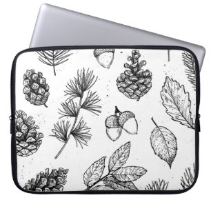 Housse Pour Ordinateur Portable Motif sans couture. Illustrations vintages dessiné