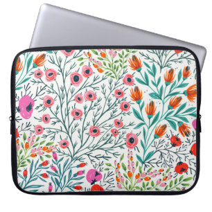 Housse Pour Ordinateur Portable motif sans soudure fleurie avec fleurs d'été,