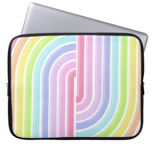 HOUSSE POUR ORDINATEUR PORTABLE MOTIF STRIPÉ COLORÉ PASTEL