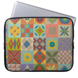 Housse Pour Ordinateur Portable Motif Talavera. Un patchwork indien. Nom turc