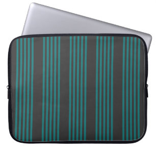 Housse Pour Ordinateur Portable motif turquoise et charbon de bois à cinq bandes