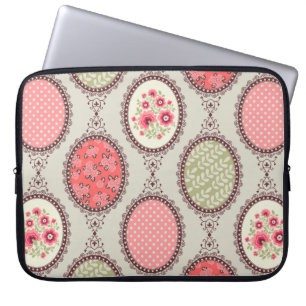 Housse Pour Ordinateur Portable Motif vintage fleuri Patchwork sans soudure. Vinta