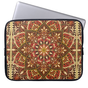 Housse Pour Ordinateur Portable motif vintage orné avec des éléments floraux. Orie