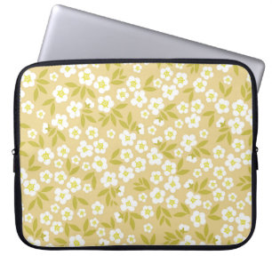 Housse Pour Ordinateur Portable Motif vintage sans couture abstrait. Flux blanc mo
