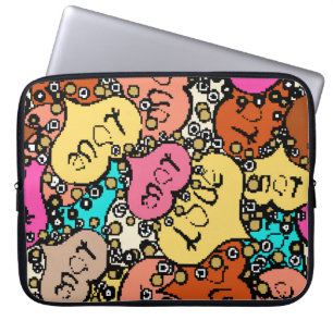 Housse Pour Ordinateur Portable Motif vintage subtil avec minuscule orange, noir e