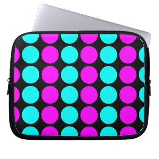 Housse Pour Ordinateur Portable Motifs élégants pour elle : Pois rose et cyan