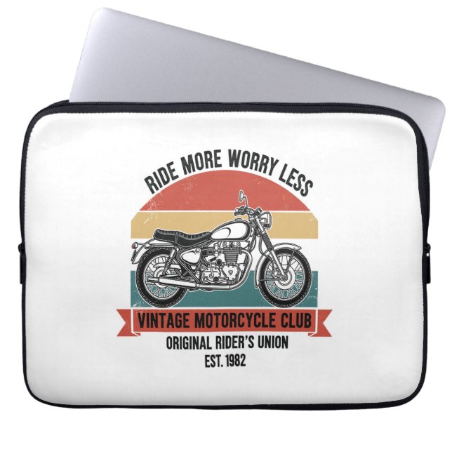 Housse Pour Ordinateur Portable Moto Club Est vintage. 1982 (Devant)
