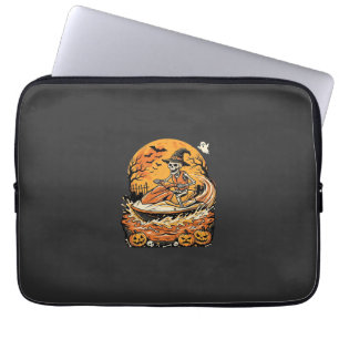 Housse Pour Ordinateur Portable Motomarine Halloween squelette sorcière citrouille