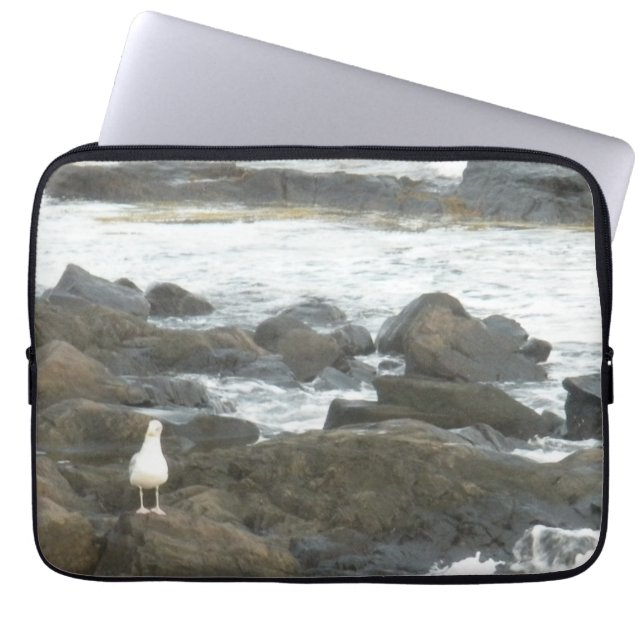 Housse Pour Ordinateur Portable Mouette sur rochers (Devant)