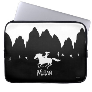 Housse Pour Ordinateur Portable Mulan Riding Vent noir Monts passés Silhouette