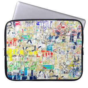 Housse Pour Ordinateur Portable Mur de rue de graffitis. Grunge wallart, rue, dos