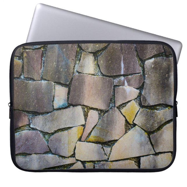 Housse Pour Ordinateur Portable Mur en brique gris (Devant)