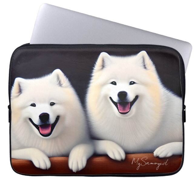 Housse Pour Ordinateur Portable MySamoyed Idea Cadeau Personnalisé Cute Samoyed (Devant)
