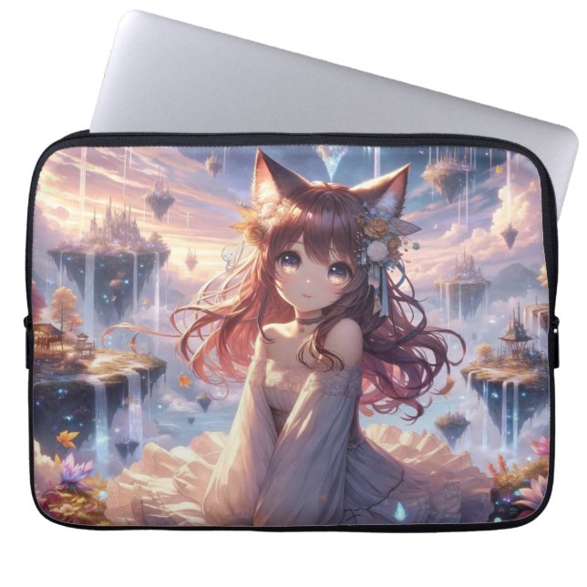 Housse Pour Ordinateur Portable Mythique Catgirl Anime Princesse (Devant)
