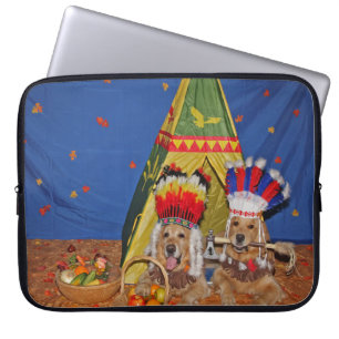 Housse Pour Ordinateur Portable Natifs américains de golden retriever