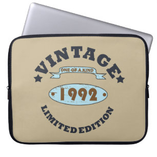 Housse Pour Ordinateur Portable né en 1992 cadeau d'anniversaire vintage