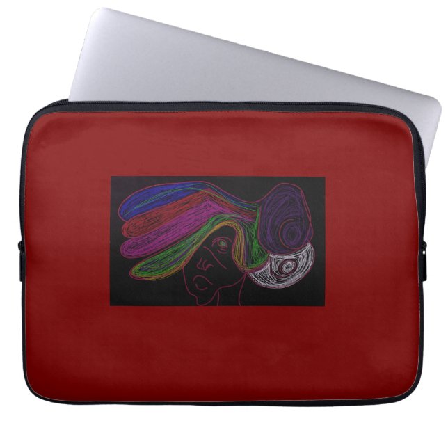 Housse Pour Ordinateur Portable Neon Silhouette Laptop Sleeve (Devant)