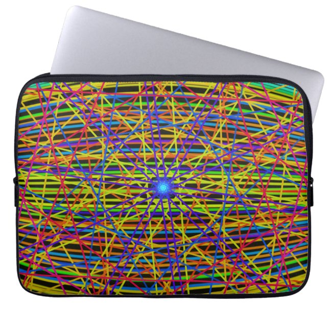 Housse Pour Ordinateur Portable Neon Web Fractal (Devant)