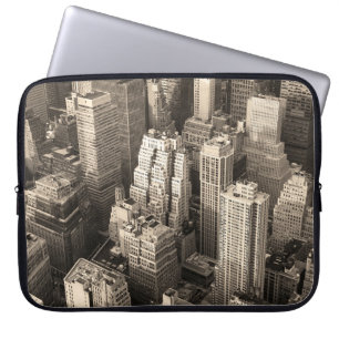 Housse Pour Ordinateur Portable New York City Manhattan vue aérienne noir 