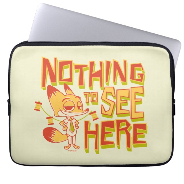Housse Pour Ordinateur Portable Nick Wilde - Rien à voir ici (Devant)