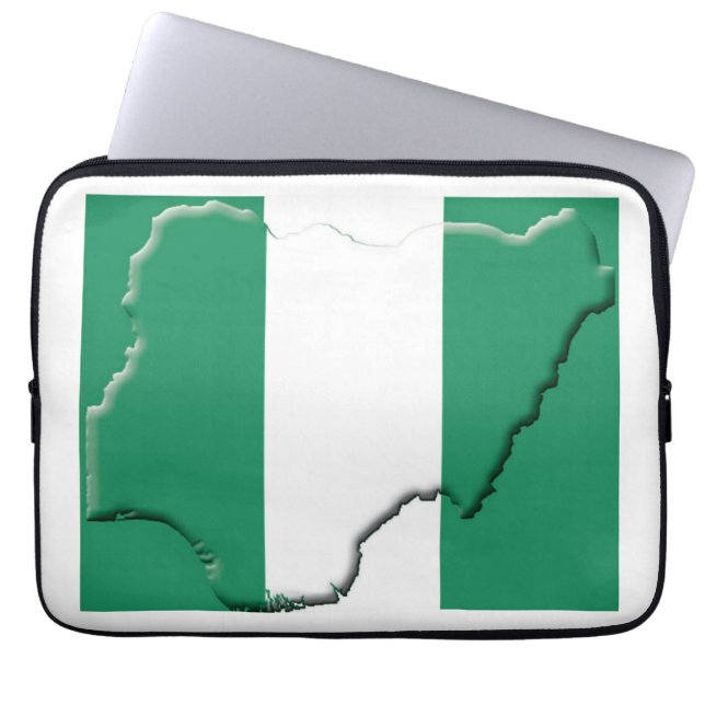 Housse Pour Ordinateur Portable NIGERIA Drapeau Carte Ordinateur Patriotique (Devant)