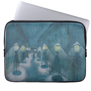 Housse Pour Ordinateur Portable Night Street (Street By Night) (1922) Walter Grama
